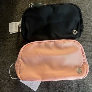 lululemon athletica Black and Pink Cosmetic Bag Duo